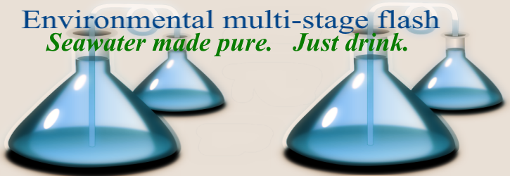 Environmental multi-stage flash pure water desalination